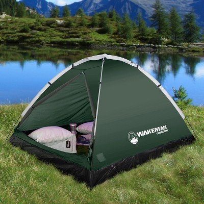 Green Polyester Dome Camping Tent with Carry Bag for Two People