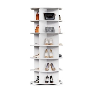 6-Tier Rotating Shoe & Handbag Organizer - 360° Spinning Tower with Large Capacity for Closet, Entryway & Bedroom Storage - 1 of 4