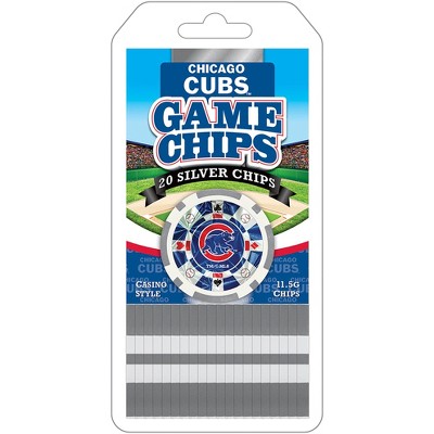 MasterPieces Casino Style 20 Piece 11.5 Gram Poker Chip Set MLB Chicago Cubs Silver Edition