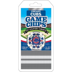 MasterPieces Casino Style 20 Piece 11.5 Gram Poker Chip Set MLB Chicago Cubs Silver Edition - 1 of 3