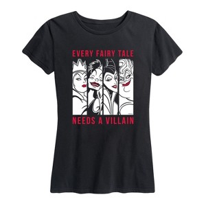 Women's - Disney - Evil Queen Cruella Maleficent Ursula Every Fairy Tale Needs A Villain Short Sleeve Graphic T-Shirt - 1 of 4