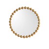 Wooakway 27" D Modern Beaded Round Wall Mirror with Metal Frame & Wood Back Panel Keyhole hanger Indoor Gold - 3 of 4