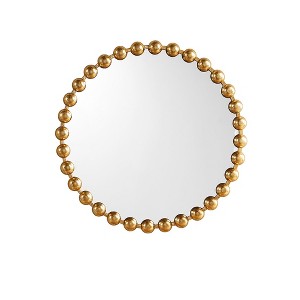 Ridstar 27 in. D Yellow Round Decorative Wall Mirrors with Beadwork - 1 of 4