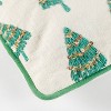 14"x20" Oversize Poly Filled Trees Lumbar Throw Pillow Green - Rizzy Home: Embroidered, Sequined, Cotton Canvas - 3 of 4