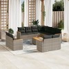 vidaXL 12 Piece Patio Sofa Set with Cushions Gray Poly Rattan - With Table - 2 of 4