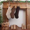 3 Pack Farmhouse Stockings Large 18 Rustic Knit Holiday Decor Brown White Neutral Tones Fireplace Mantel Family Dcor - 3 of 4