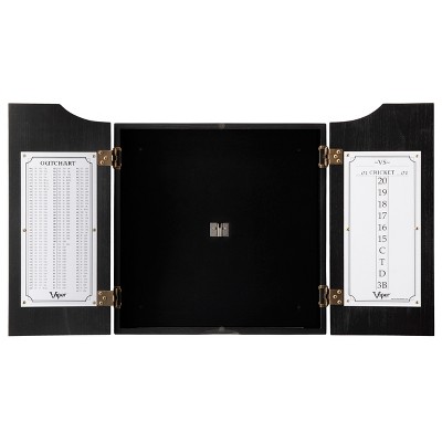 Hudson Black Solid Pine Dartboard Cabinet with Scoreboard