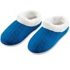 Collections Etc Faux Fur Lining Cable Knit Women's Slippers - 2 of 3