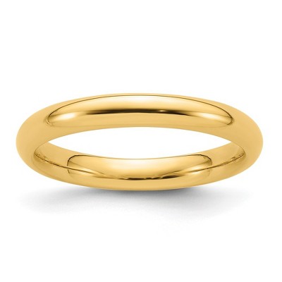 Black Bow Jewelry 2mm to 6mm 14K Yellow Gold Domed Comfort Fit Band