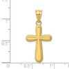 Black Bow Jewelry 14k Yellow Gold Polished & Textured Rounded Cross Pendant, 14 x 30mm - 4 of 4