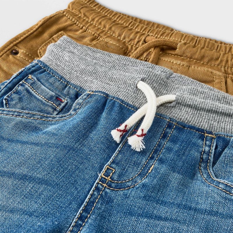 Toddler Boys' 2pk Solid Pants - Cat & Jack™ Medium Wash, 4 of 7