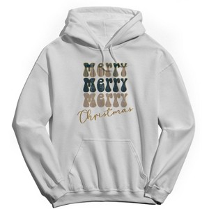 Rerun Island Men's Christmas Merrymerry Long Sleeve Graphic Cotton Hoodie - 1 of 1