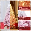 Pre-Lit Pink Christmas Tree - Artificial Xmas Pine Tree, Holiday Party Decoration for Home Office,Full Prelighted Warm White LED Lights,Foldable Base - 4 of 4