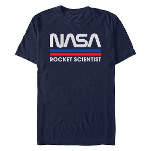 Men's NASA Rocket Scientist Vintage Striped Logo T-Shirt - 1 of 4