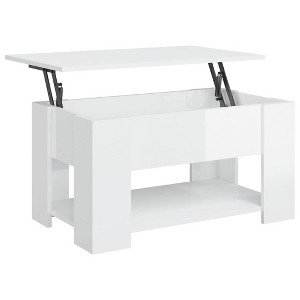 vidaXL Coffee Table - Modern High Gloss White - 1 of 4