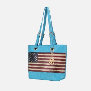 MKF Collection Vera Vegan Leather Patriotic Flag Pattern Women’s Tote Bag by Mia K - 1 of 4