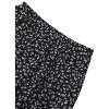 Floral Mesh Boho Midi Skirt - Women's High Waist A-Line Skirt with Lettuce Trim Black Floral J - 4 of 4