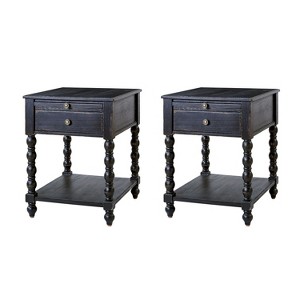 Esther 26 Tall End Table with Built-in Charging Outlets Set of 2|ARTFUL LIVING DESIGNS - 1 of 4
