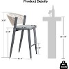 PURPLE LEAF Counter Height Stool Set of 2 Modern Aluminum Rattan Wicker Outdoor Barstools with Backrest and Cushion for Kitchen Lawn Pool Bar Chairs - 3 of 4