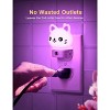 YANSUN 2-Pack 0.5W Plug-In Light Sensor Cat Design Night Lights, RGB Gradient & 3000K White Light, Button Color Adjustment, US Plug - 3 of 4
