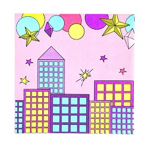 Anna + Pookie Pink Super Hero Disposable Paper Party Napkins 20 Ct. - 1 of 3