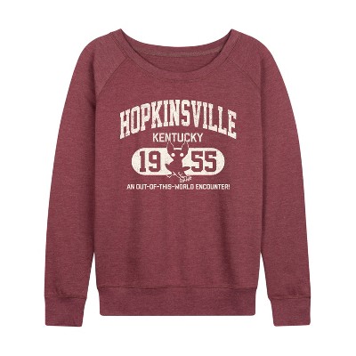 Women's - Instant Message - Hopkinsville Kentucky Lightweight French Terry Wide Neck Long Sleeve Graphic Shirt