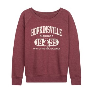 Women's - Instant Message - Hopkinsville Kentucky Lightweight French Terry Wide Neck Long Sleeve Graphic Shirt - 1 of 4