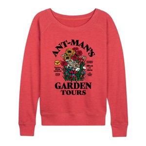 Women's - Marvel - Antman Garden Tours Lightweight French Terry Wide Neck Long Sleeve Graphic Shirt - 1 of 3