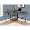 Monarch Specialties Computer Desk Home Office Corner Storage Shelves 48InchL L Shape Work Laptop Metal Laminate Brown Black Contemporary Modern - 2 of 4