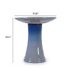 GDFStudio Una Modern Outdoor Lightweight Ceramic Bird Bath with Floral Pattern - 3 of 4