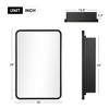 Wooakway Recessed or Wall Mount Medicine Cabinet 16 x 24 Inch Bathroom Mirror Cabinet with HD Mirror, Black - 3 of 4