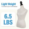 FDW Female Mannequin 53-67 Inch Adjustable Mannequin Torso Dress Form with Realistic Female Body Shape & Stand Wood Base - 4 of 4