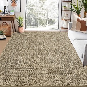 Area Rugs for Living Room Soft Faux Wool Modern Braided Print Rug Washable Rug Low Pile Non-Slip Carpet - 1 of 4