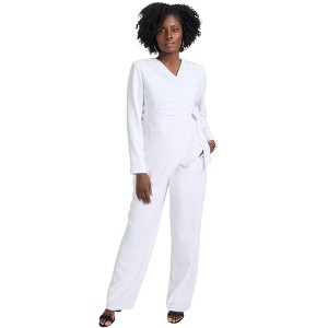 Jessica London 2-Piece Faux Wrap Pantsuit - 1 of 4