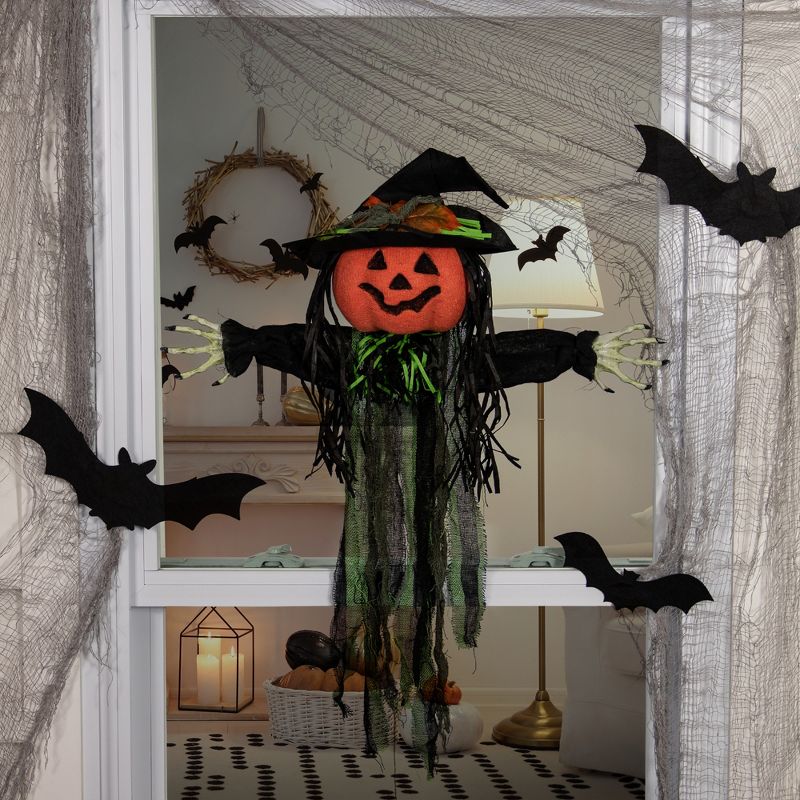 Northlight Creepy Jack-O-Lantern 3-D Halloween Window Decoration, 2 of 7