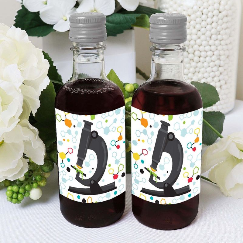 Big Dot of Happiness Scientist Lab - Mini Wine & Champagne Bottle Label Stickers - Baby Shower or Birthday Party Favor Gift for Women & Men - 16 Ct, 4 of 7
