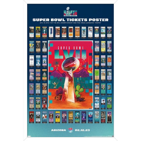 Trends International Gallery Pops NFL - Super Bowl LVII Tickets Wall Art,  Black Framed Version, 12 x 12