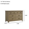 VYNXARIA 51" Coffee Gray Oak Finish Dresser with 6 Drawers and Black Handles,Storage Cabinets with doors and shelves - 4 of 4