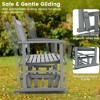 Resenkos Outdoor Bench Garden Bench, Outside Bench, 2 Seats Outdoor Glider Bench with Armrests and Slatted Seat-Gray - 3 of 4