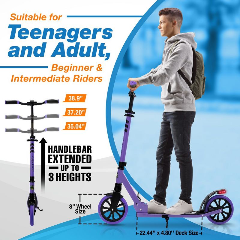 SereneLife Foldable Kick Scooter, 4 of 9