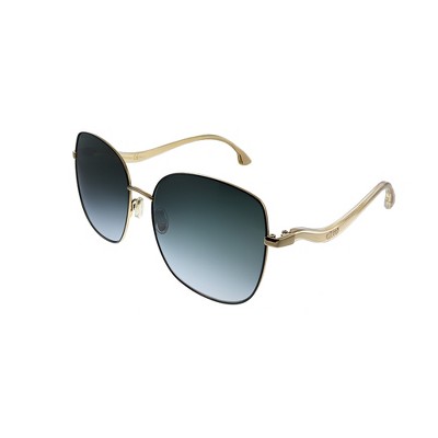 Jimmy Choo JC MAMIE/S RHL Womens Rectangle Sunglasses Gold Black 60mm