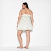 Women's Ruched Ruffle Mini A-Line Dress - Wild Fable™ White Floral - 3 of 3