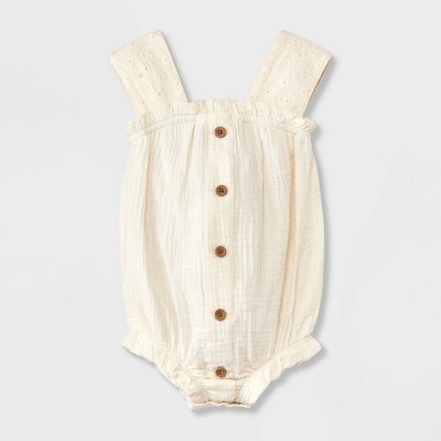 Image of Grayson Mini Baby Girls' Solid Romper - Off-White 18M