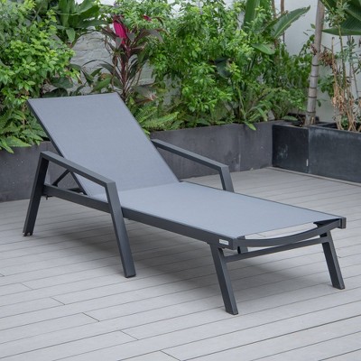 Marlin Black Aluminum Chaise Lounge Chairs with Fire Pit Table Set