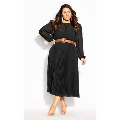 plus size accordion pleated dress