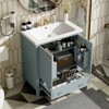 ChicFurnit 30 Inch Bathroom Vanity with Sink Freestanding Bathroom Cabinet with 2 Doors and 1 Drawer for Bathroom, Green/Gray/White, 30"*18"*34.8" - 2 of 4