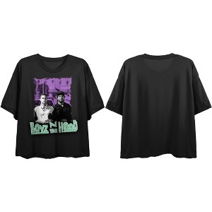 Boyz N The Hood Photo & Logo Crew Neck Short Sleeve Women's Black Boyfriend Crop T-shirt - 1 of 3