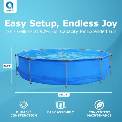 Avenli Round Blue Above-Ground Pool with Pump and Filter