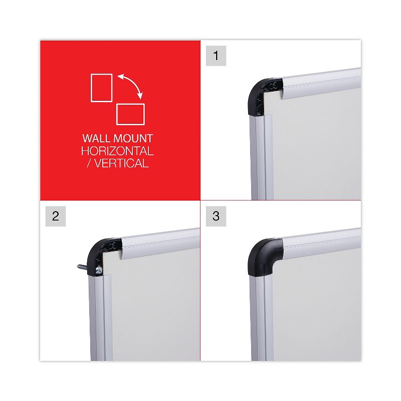 UNIVERSAL Dry Erase Board Melamine 36 x 24 White Black/Gray Aluminum/Plastic Frame 43723, 5 of 9
