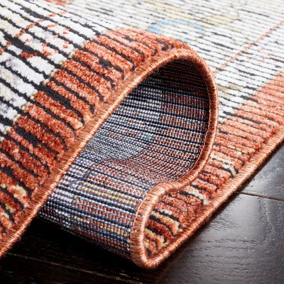 Sierra Ivory and Rust Hand-knotted Runner Rug